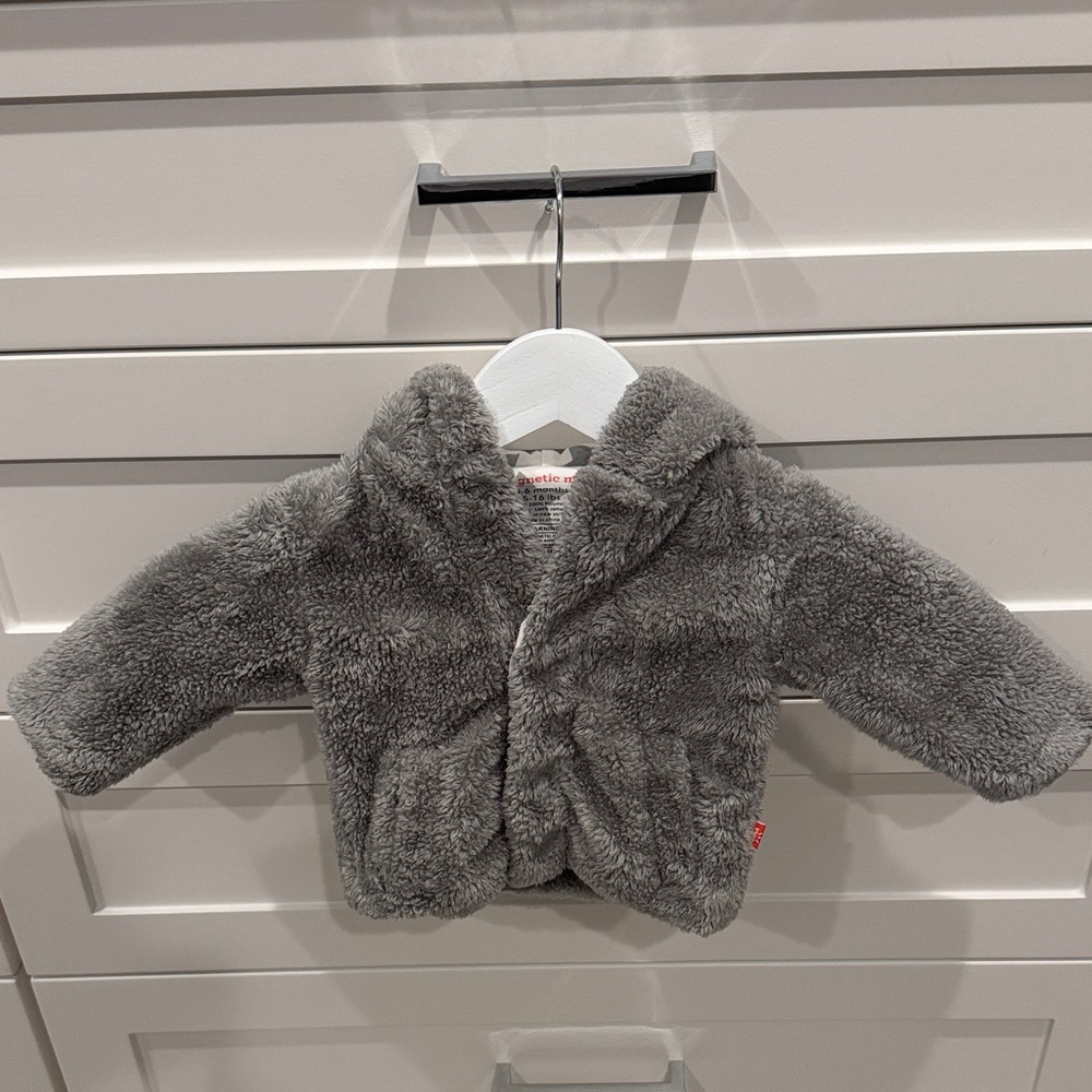 Magnetic Me Fuzzy Gray Kids Jacket